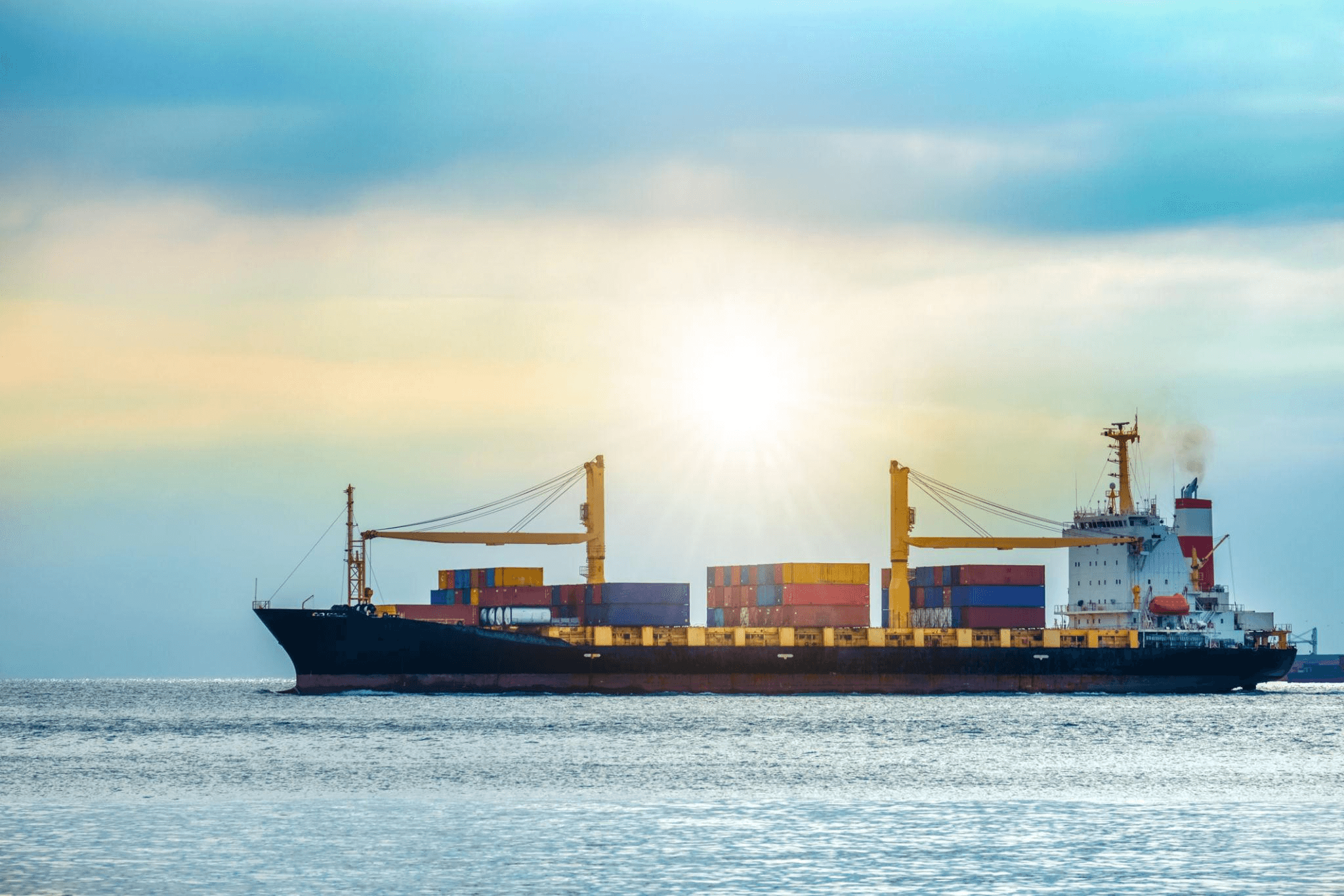 Ocean freight container transportation across major trade lanes