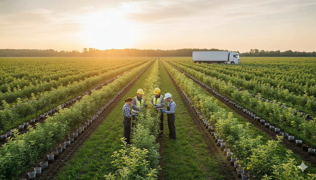 Successful delivery of live apple plants from Italy to Delhi