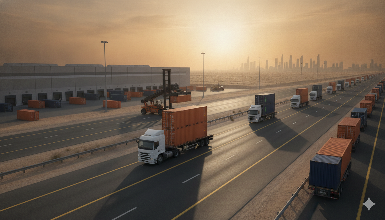 Completed inland container delivery from Dammam into Riyadh